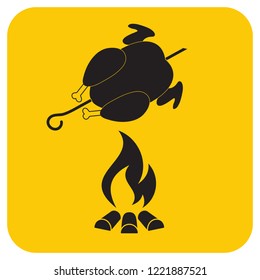Grilled chicken icon. Vector illustration

