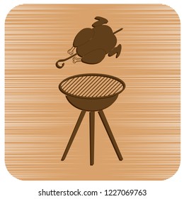 Grilled chicken icon. Vector illustration