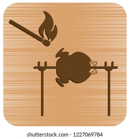 Grilled chicken icon. Vector illustration

