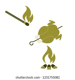 Grilled chicken icon. Vector illustration