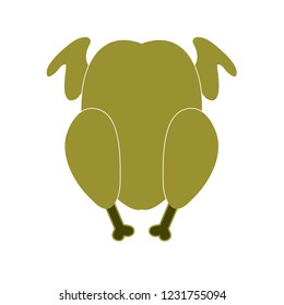 Grilled chicken icon. Vector illustration


