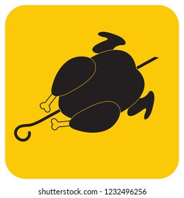 Grilled chicken icon. Vector illustration