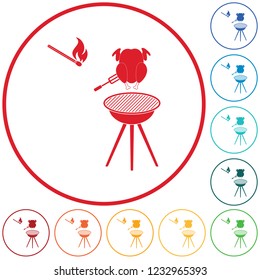 Grilled chicken icon. Vector illustration
