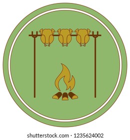 Grilled chicken icon. Vector illustration

