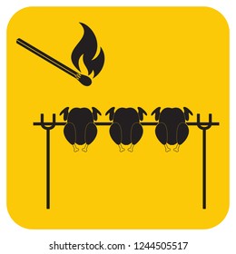 Grilled chicken icon. Vector illustration

