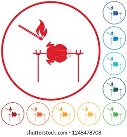 Grilled chicken icon. Vector illustration