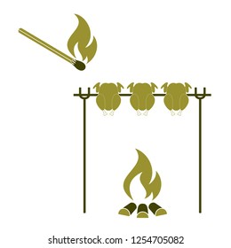 Grilled chicken icon. Vector illustration