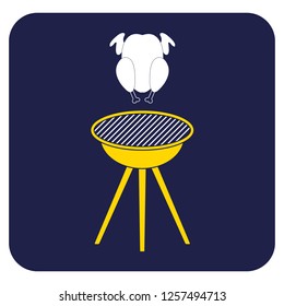 Grilled chicken icon. Vector illustration