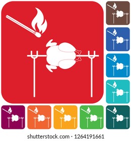 Grilled chicken icon. Vector illustration

