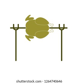 Grilled chicken icon. Vector illustration

