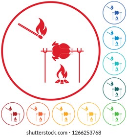 Grilled chicken icon. Vector illustration

