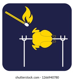 Grilled chicken icon. Vector illustration