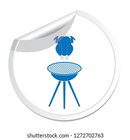 Grilled chicken icon. Vector illustration
