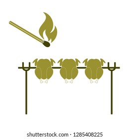 Grilled chicken icon. Vector illustration

