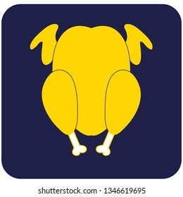 Grilled chicken icon. Vector illustration

