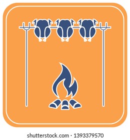 Grilled chicken icon. Vector illustration


