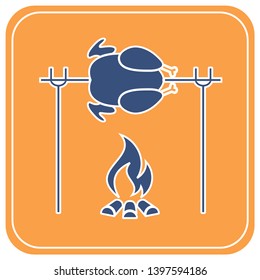 Grilled chicken icon. Vector illustration


