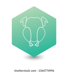 Grilled chicken icon. Vector illustration

