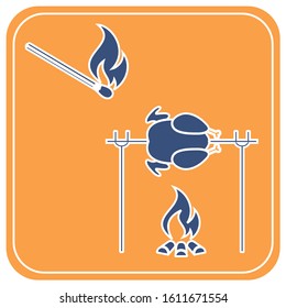 Grilled chicken icon. Vector illustration

