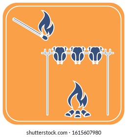 Grilled chicken icon. Vector illustration