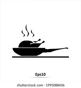 Grilled chicken icon. Vector illustration