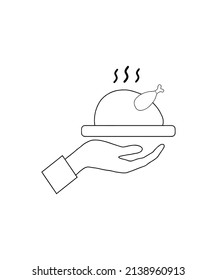 
grilled chicken icon vector illustration logo template