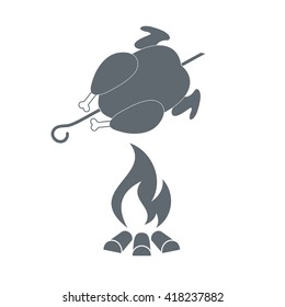 Grilled chicken icon. Vector illustration
