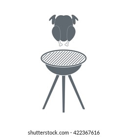 Grilled chicken icon. Vector illustration