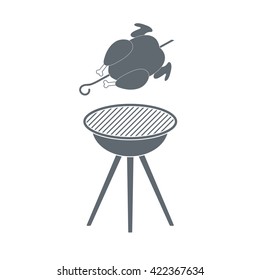Grilled chicken icon. Vector illustration

