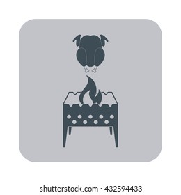 Grilled chicken icon. Vector illustration