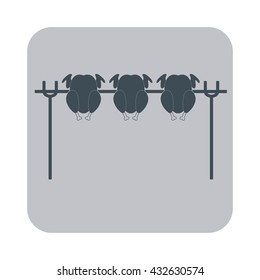 Grilled chicken icon. Vector illustration