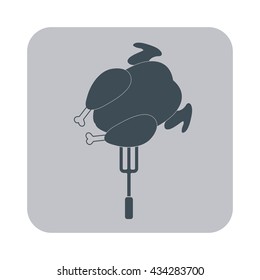 Grilled chicken icon. Vector illustration