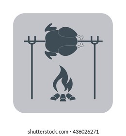 Grilled chicken icon. Vector illustration

