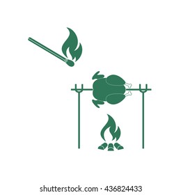 Grilled chicken icon. Vector illustration

