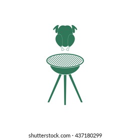 Grilled chicken icon. Vector illustration