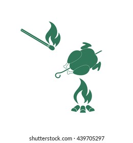 Grilled chicken icon. Vector illustration