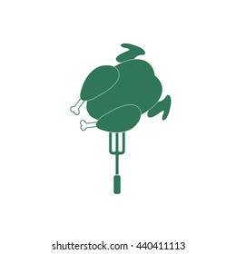 Grilled chicken icon. Vector illustration

