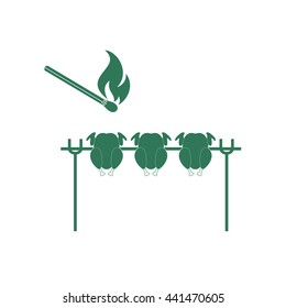 Grilled chicken icon. Vector illustration

