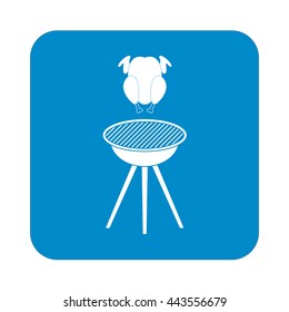 Grilled chicken icon. Vector illustration

