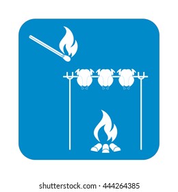 Grilled chicken icon. Vector illustration