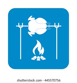 Grilled chicken icon. Vector illustration

