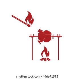 Grilled chicken icon. Vector illustration

