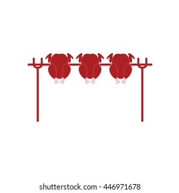 Grilled chicken icon. Vector illustration

