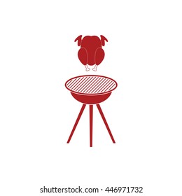 Grilled chicken icon. Vector illustration

