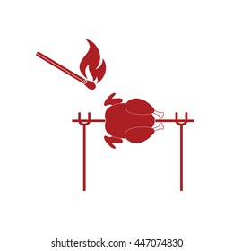 Grilled chicken icon. Vector illustration

