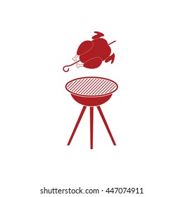 Grilled chicken icon. Vector illustration