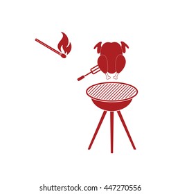 Grilled chicken icon. Vector illustration

