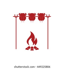 Grilled chicken icon. Vector illustration