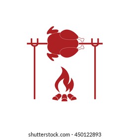 Grilled chicken icon. Vector illustration