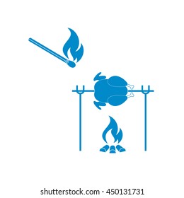Grilled chicken icon. Vector illustration